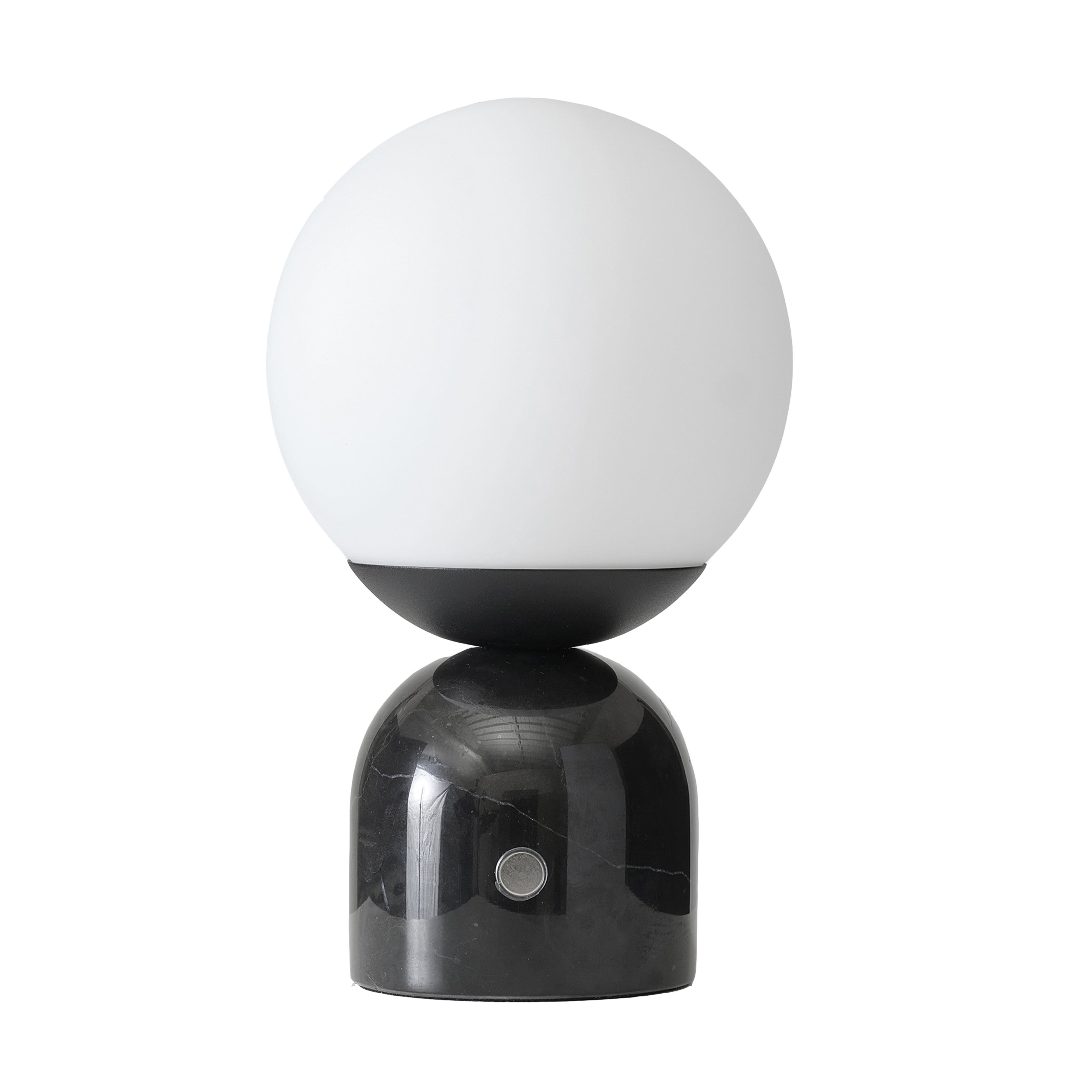 Brightech Mila LED Table Lamp - Bedside Reading Light with Elegant Marble Base, Modern Desk Lamp, Nightstand Lamp with Ambient Lighting - Modern Globe Lamp Shade - Black