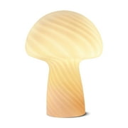 Brightech Mushroom Table Lamp - Elegant Modern Glass Lamp for Bedside Tables, Nightstands, Desks, Bookshelves - Cozy Ambient Night Light with Warm White Lamp Living Rooms, Bedrooms - White