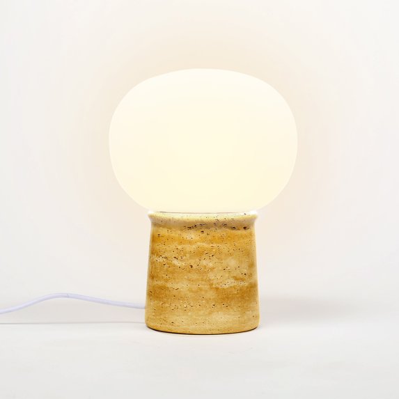 Brightech Neptune 12" LED Table Lamp with Natural Stone Base