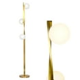 thumbnail image 1 of Brightech Nola – Mid-Century Modern 3 Globe Floor Lamp for Living Room Bright Lighting – Contemporary LED Twisting Standing Lamp for Bedrooms & Offices – Gold Indoor Pole Light, 1 of 11