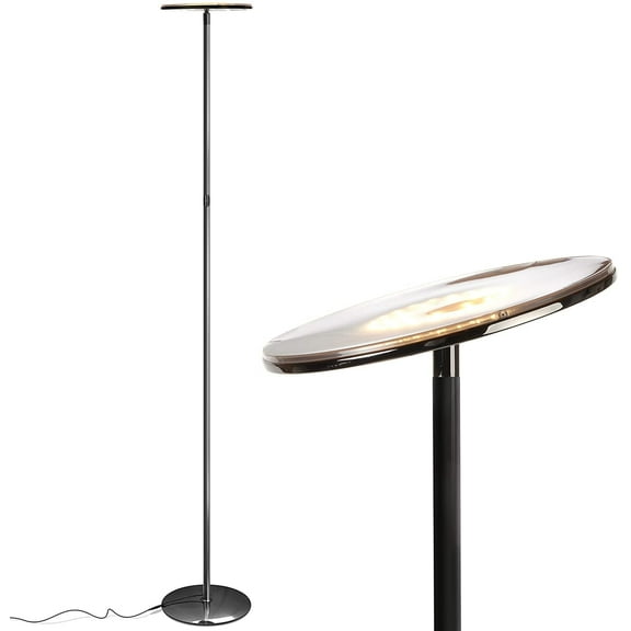 Brightech Sky 63 in. Gunmetal Black Torchiere LED Floor Lamp