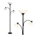 thumbnail image 1 of Brightech Sky Dome Double 72 in. Black Torchiere LED Floor Lamp with 2 Adjustable Arms, 1 of 9