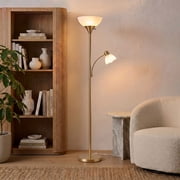 Brightech Sky Dome Plus 72 in. Brass Torchiere LED Floor Lamp with 1 Adjustable Arm
