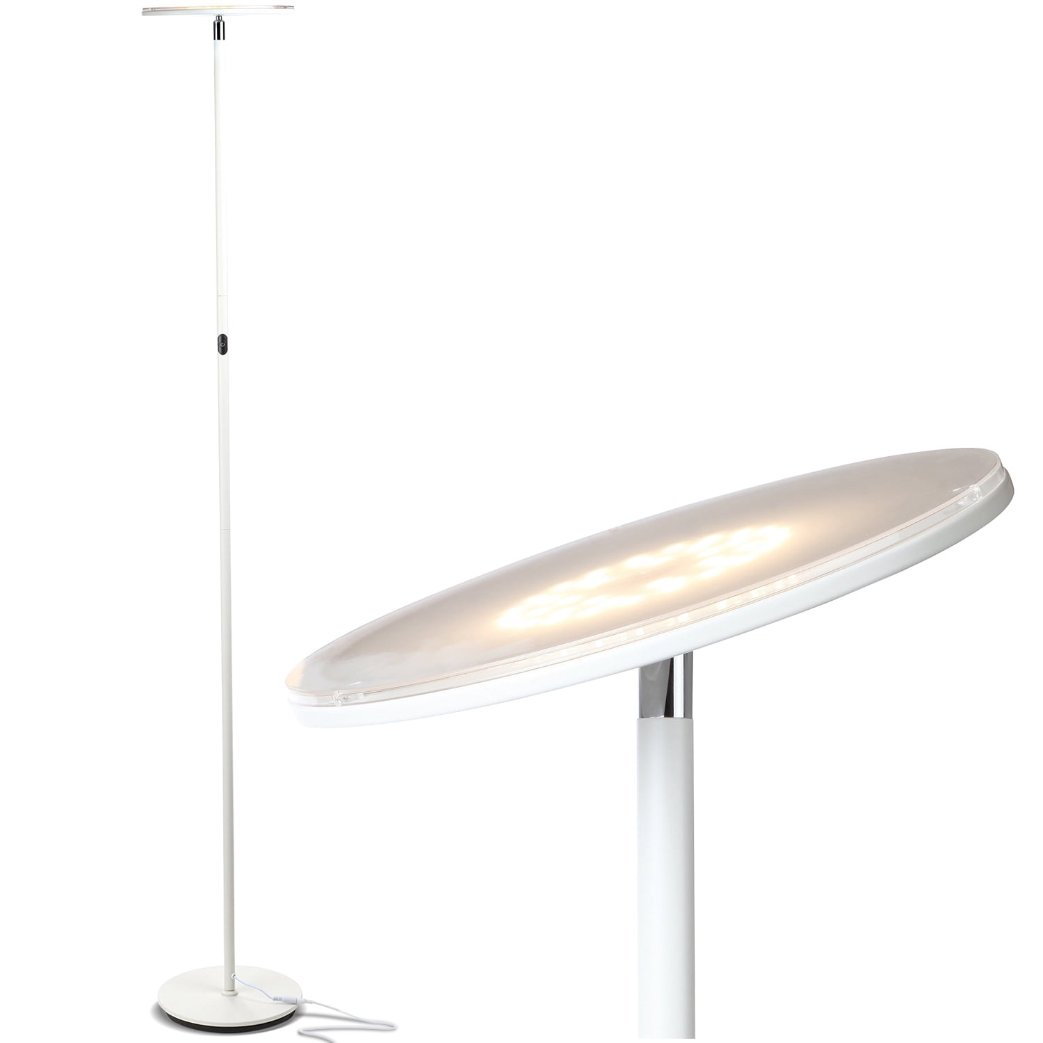 Brightech Sky Flux LED Torchiere Bright Standing Touch Sensor Floor ...