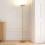 Brightech Sky LED Torchiere Super Bright Standing Touch Sensor Floor Lamp, Brass
