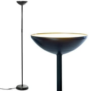SkyLite LED Floor Lamp, Torchiere Super Bright Floor Lamp for Living Rooms & Offices - 3 Way Dimmable Tall Lamp, High Lumen Standing Pole Lamp for Bedroom Reading - Black