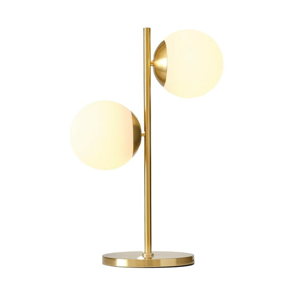 Brightech Sphere 20" Mid-Century Modern Integrated LED Desk Table Lamp with Built-In 3-Way Dimmer - Brass