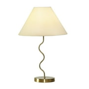 Brightech Squiggle 22" LED Table Lamp with Twisting Base and Ivory Empire Shade - Brass
