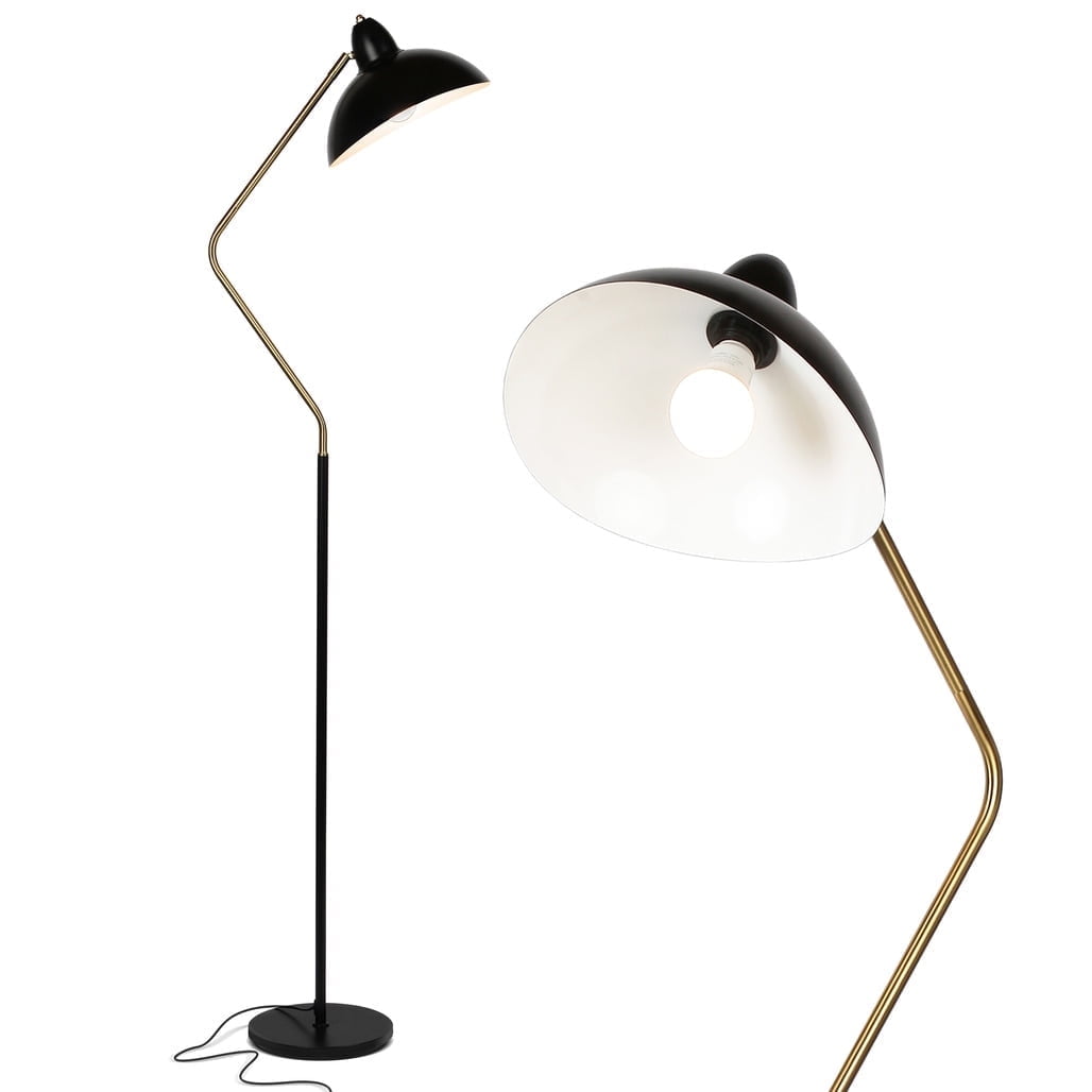 Brightech Swoop 69" LED Floor Lamp, Tall Lamp with Adjustable Head, Modern Lamp for Living Rooms & Offices, Standing Lamp with Heavy Base for Bedrooms, Stunning Living Room Decor