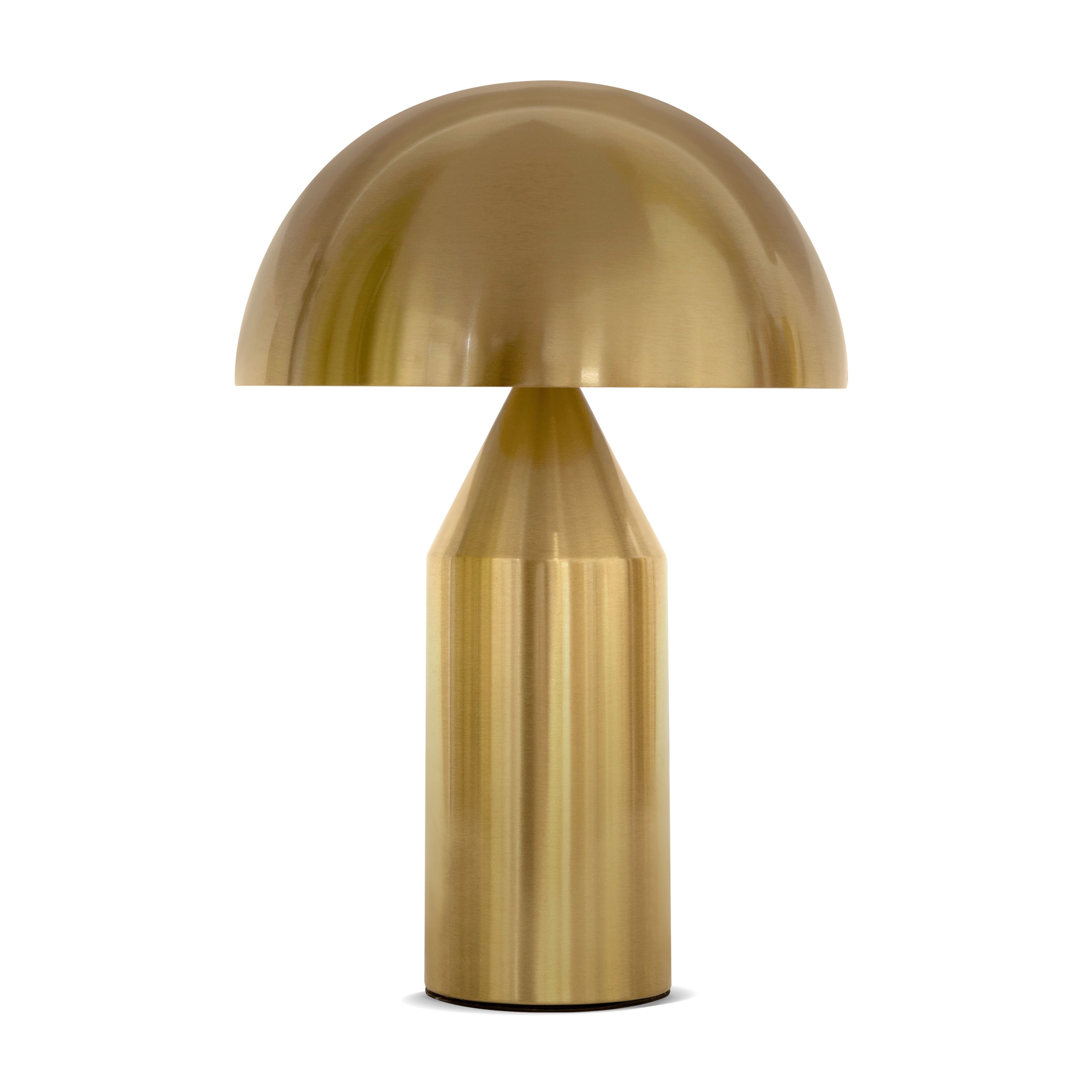 Brightech Venus Table Lamp, Contemporary Lamp for Living Room, Office Decor, Unique Mushroom Table Lamp with Dimmable LED Light Bulbs and Gold Dome Shade for Bedroom Reading Brass/Gold