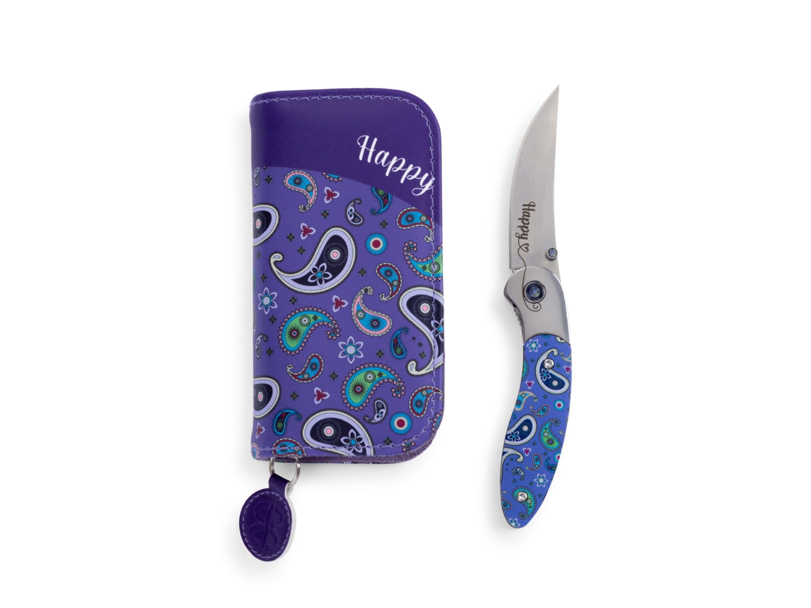 Brighten Blades Happy Folding Knife w/ Case, 2.56in, 8Cr13MoV Stainless Steel, C