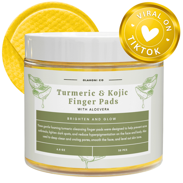 Brighten & Glow Turmeric & Kojic Acid Exfoliating Pads for Hyperpimentation, 30 Count