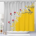 Brighten Your Bathroom with a Grey Shower Curtain Featuring a Yellow