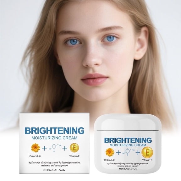 Brightening Moisturizing Cream, Tightens & Evens Skin Tone, Deep Hydration for Dry Skin, 50g Jar