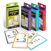 Brighter Child 4-Pack Math Flash Card Bundle 216 cards Grade 1-5