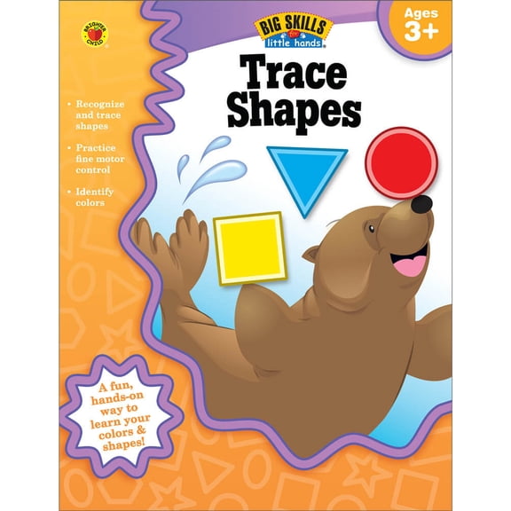 Brighter Child Big Skills for Little Hands Big Skills: Trace Shapes Workbook (32 pages) Grade PK-K (Spiral Bound)
