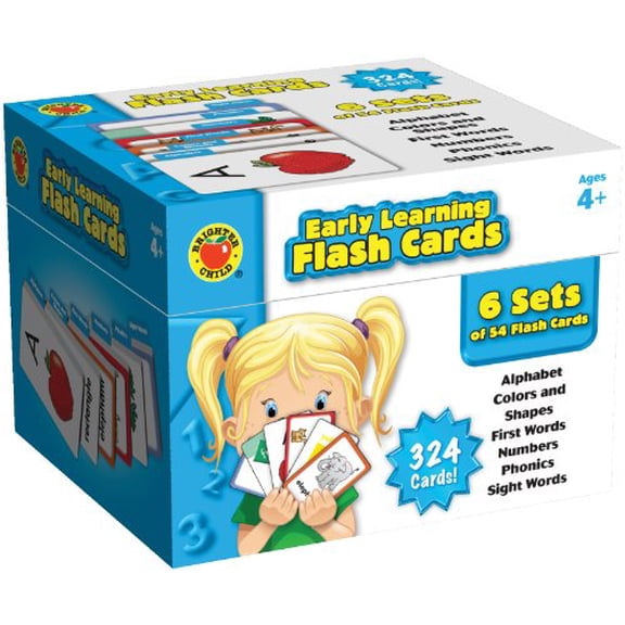 Pre-Owned Brighter Child Early Learning Flash Cards: Alphabet, Colors and Shapes, First Words, Numbers, Phonics, Sight Words Paperback