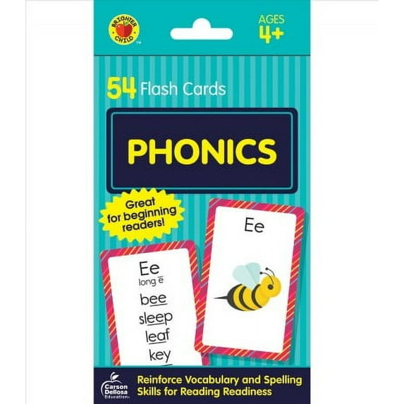 Brighter Child Phonics Flash Cards Grade PK-2 (54 cards)
