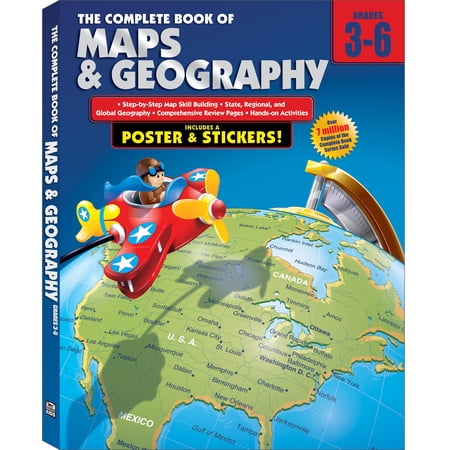 Brighter Child The Complete Book of Maps and Geography Workbook (352 pages) Grade 3-6