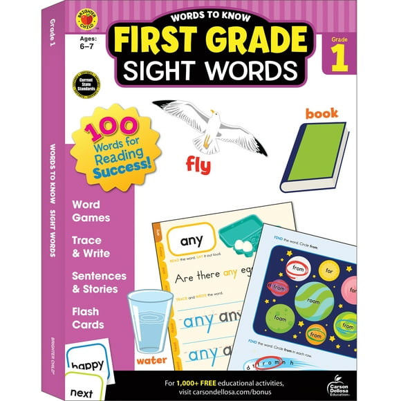 Brighter Child Words to Know First Grade Sight Words Workbook (320 pages) Grade 1