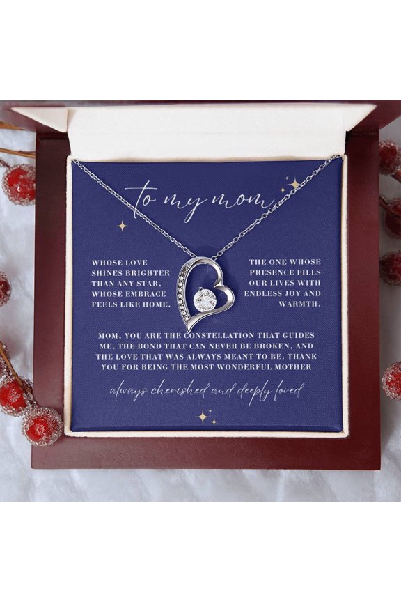 Brighter Than Any Star Mom Forever Love Heart Necklace Luxury Box