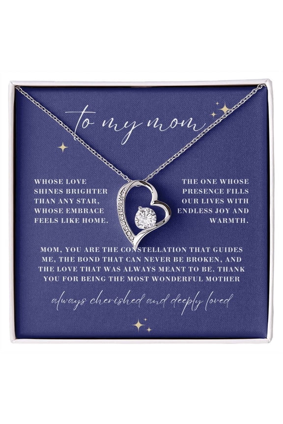 Brighter Than Any Star Mom Forever Love Heart Necklace Standard Box
