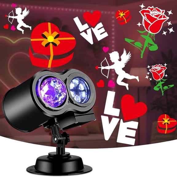 Brighter Valentine Projector Light, 2026 Upgraded Holiday Projectors with 19 HD Replaceable Slides (Ocean Wave & Patterns), Weatherproof Halloween Christmas Light Show