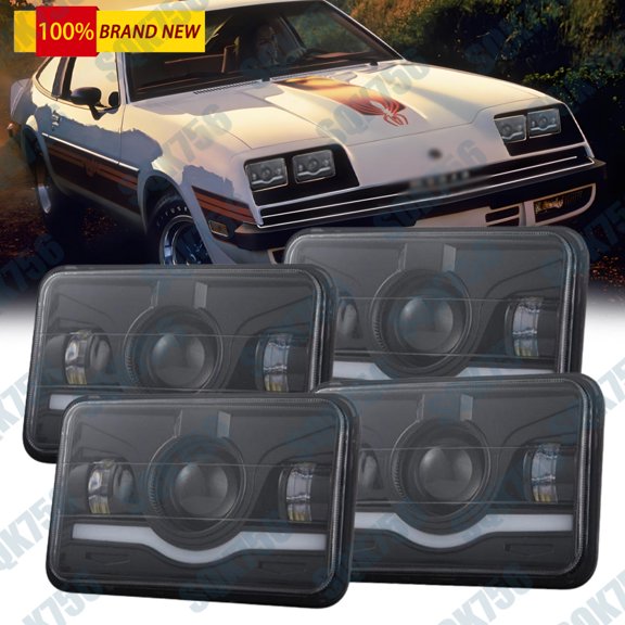 Brightest 4pcs 4x6" Led Headlights H4656 H4652 for Chevy Impala 1977-1985 Car