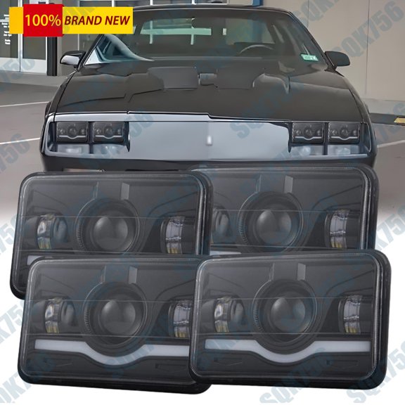 Brightest 4pcs 4x6" Led Projector Headlight Hi-Lo for Chevrolet Cavalier 1982-87