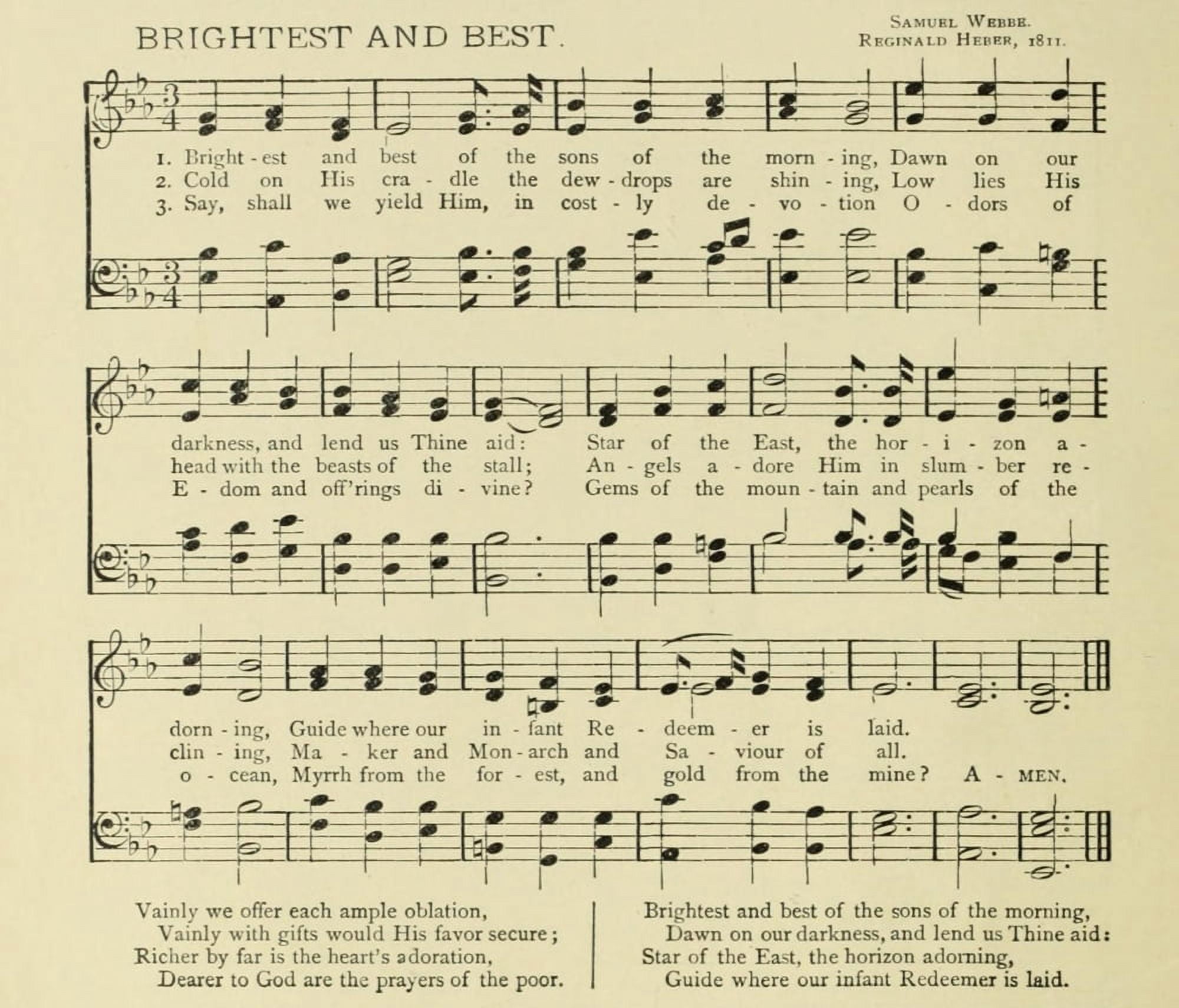 Brightest & Best Christmas Songs 1891 Canvas Art - (24 x 36)