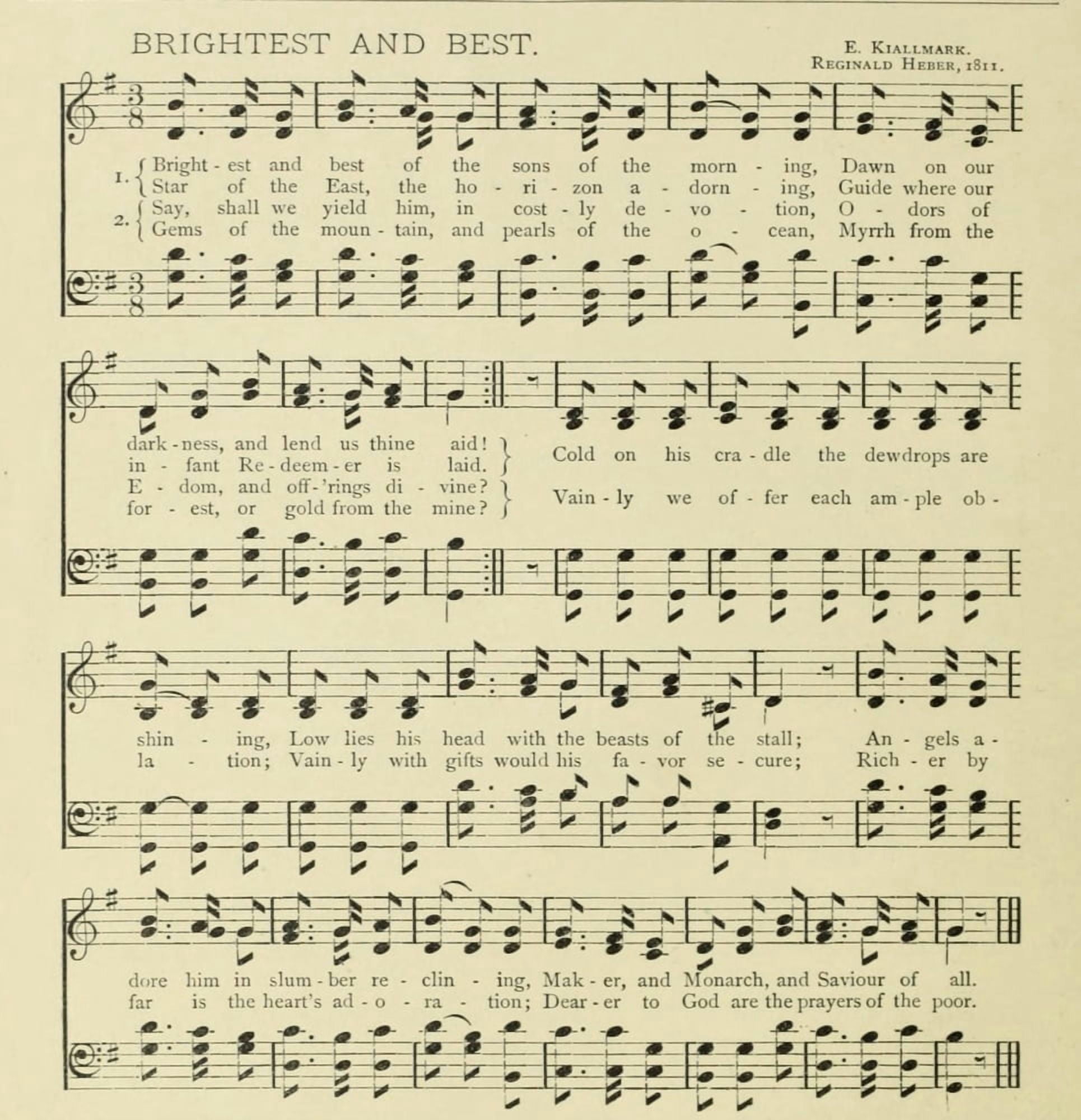 Brightest & Best Christmas in Song 1891 Canvas Art - (18 x 24)