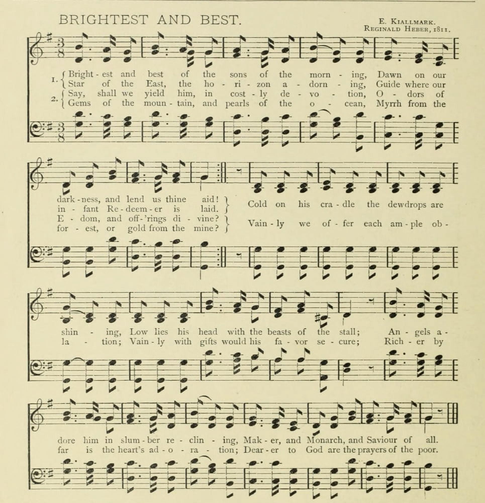 Brightest & Best Christmas in Song 1891 Canvas Art -  (24 x 36)