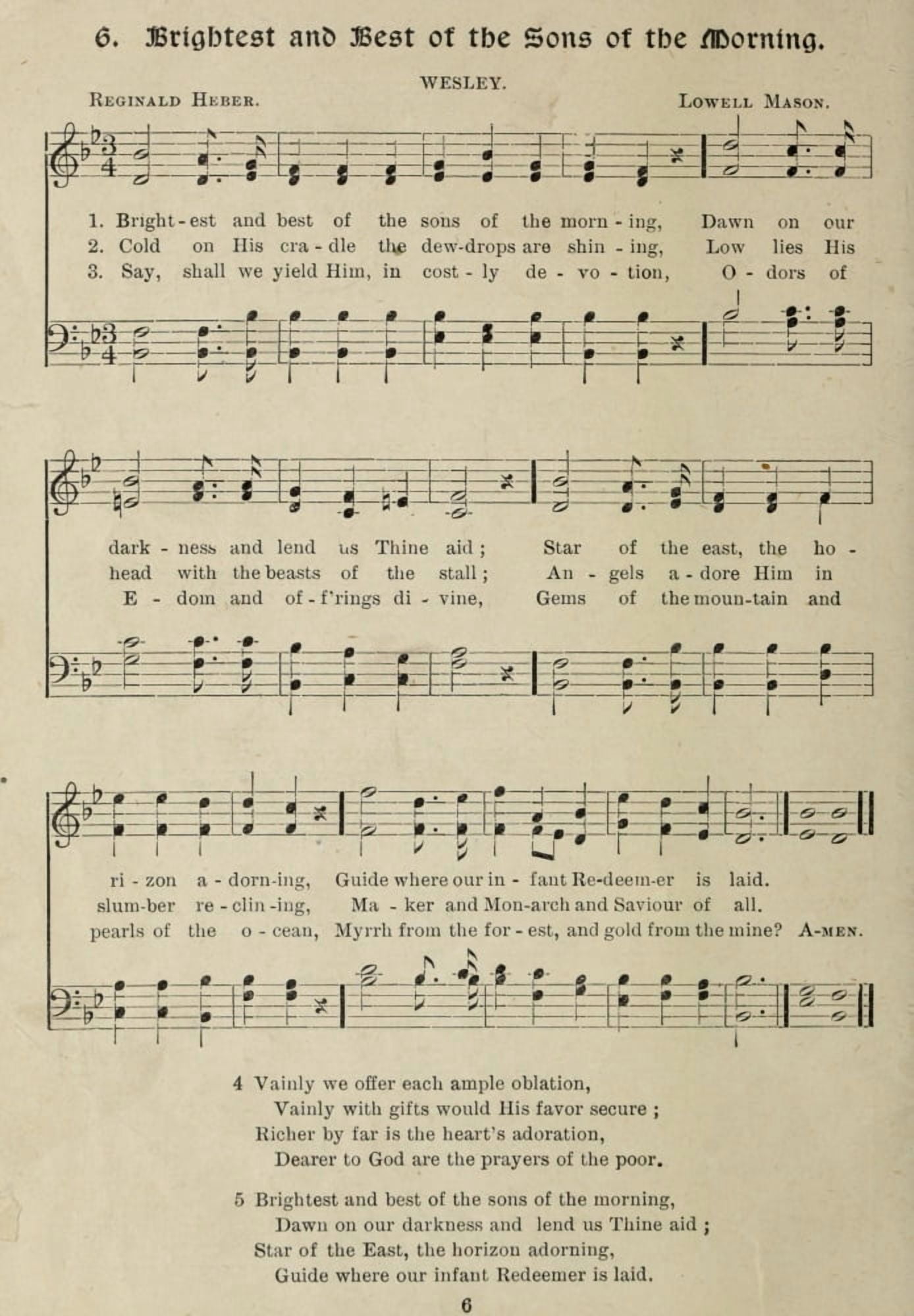 Brightest & Best of the Sons of the Morning Gems of Christmas Songs 1910 Canvas Art -  (18 x 24)