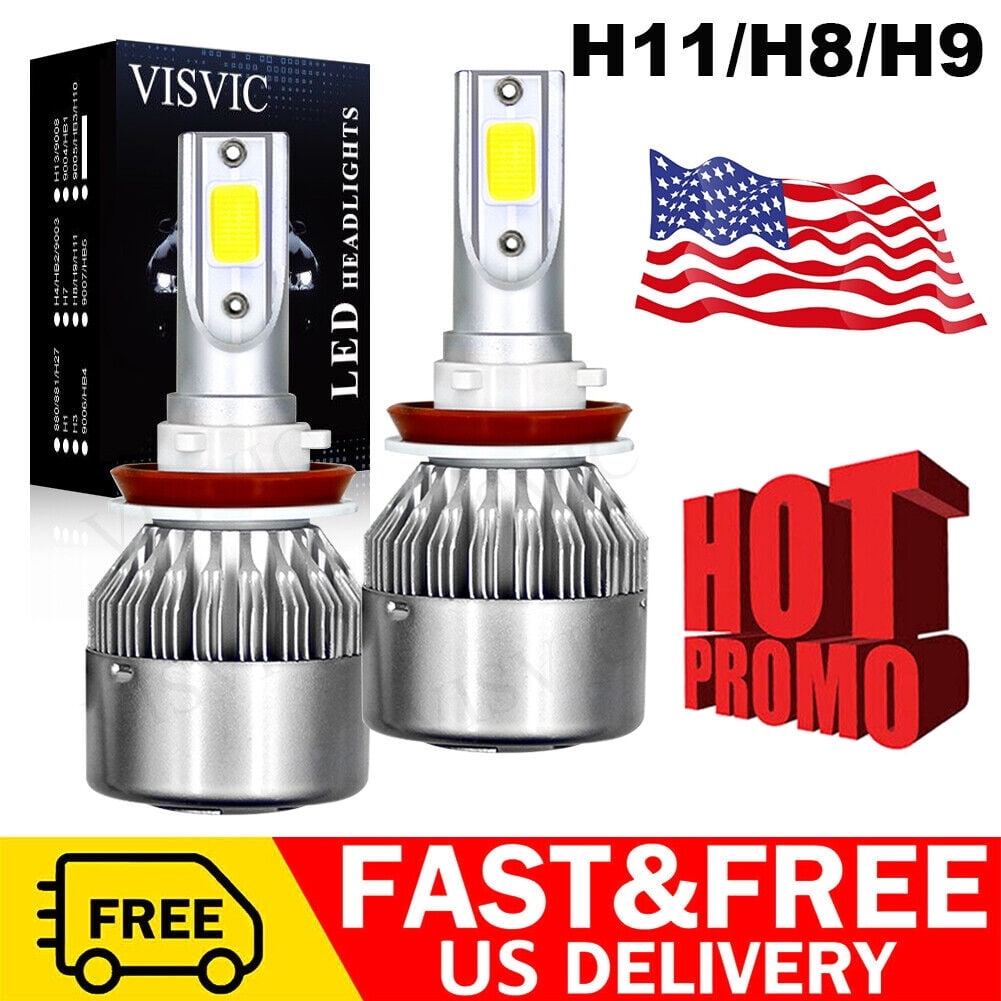 Brightest H11 H9 8000K Ice blue 110W LED Healight Bulbs Lamps Low Beam ...