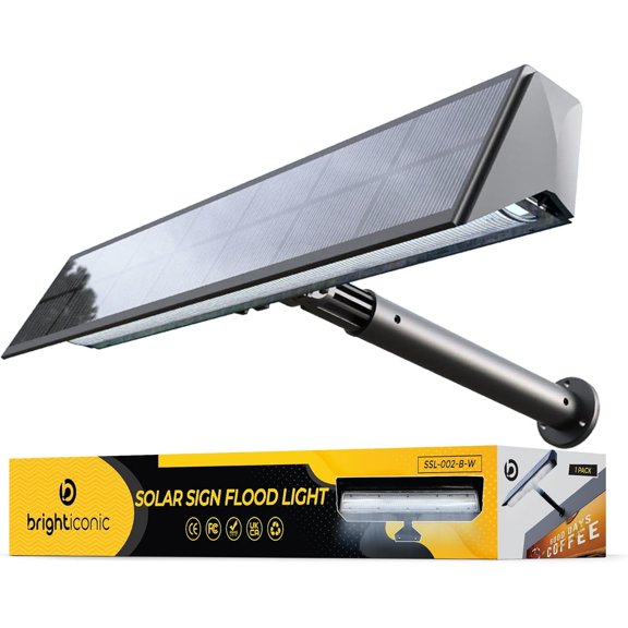 Brighticonic Solar Sign Lights Outdoor 13" LED Light Billboard,Solar House Number Light for Commercial Signage IP65 Waterproof Warm White 3000K for Contractors, Homeowners