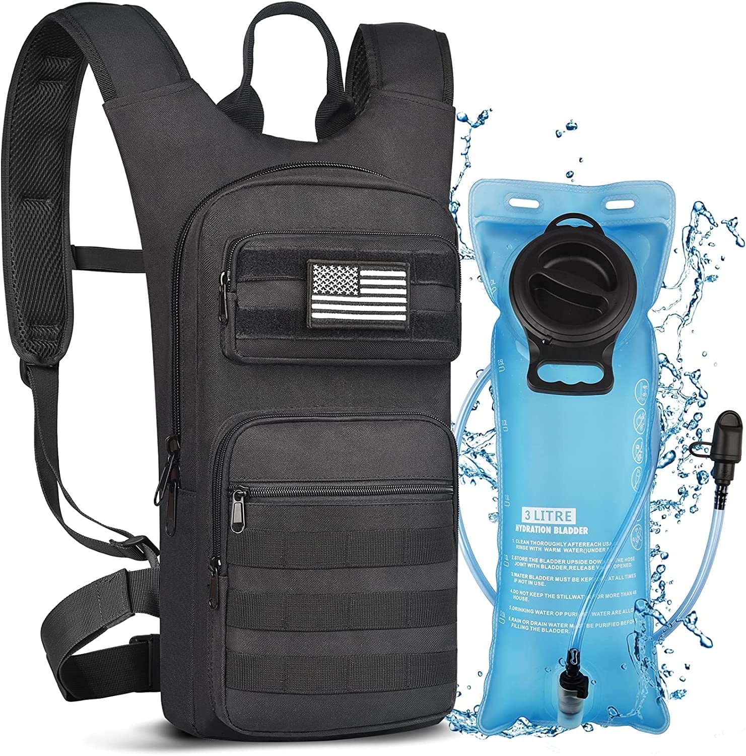 Walmart exclusive discounts  Brightify 17L Hydration Backpack with 3L TPU Water Bladder, Molle Compatible, Black