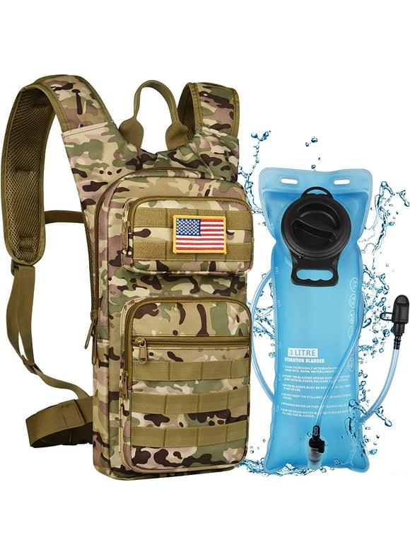 Brightify 17L Hydration Backpack with 3L TPU Water Bladder, Camel Backpack Hydration Pack for Hiking Hunting Climbing Cycling Biking Running, Molle Compatible Water Backpack for Men Women, CP