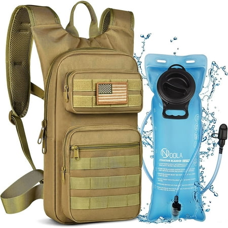 Brightify 17L Hydration Backpack with 3L TPU Water Bladder, Water Backpack Hydration Pack for Hunting Hiking Cycling Climbing Biking Running, Molle Compatible Water Backpack for Adult, Tan