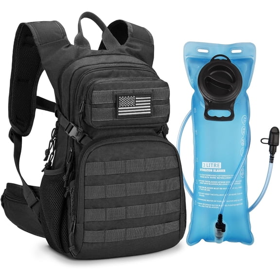Brightify 18L Hydration Backpack with 3L Water Bladder, Insulated Water Backpack, Lightweight Camel Pack Water Backpack for Hiking, Biking, Running, Climbing, Hydration Pack for Men Women, Black