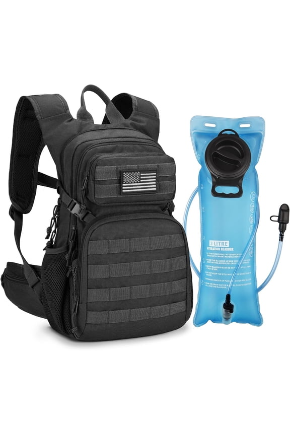 18L Hydration Backpack with 3L Water Bladder, Insulated Water Backpack, Lightweight Camel Pack Water Backpack for Hiking, Biking, Running, Climbing, Hydration Pack for Men Women, Black