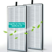Brightify 2 Packs Replacements for Medify MA 40 Filter, H13 True HEPA Air Filters Fit Medify Air Purifier MA 40, 3 in 1 Filters with Pre-filter, H13 HEPA & Activated Carbon for 99.97% Removal