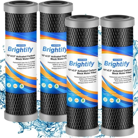 Brightify 5 Micron Whole House Water Filter Cartridges ,4 Pack Sediment Water Filter Replacement for DuPont WFPFC8002, Replacement Fits D-10A, P5-D, SCWH-5