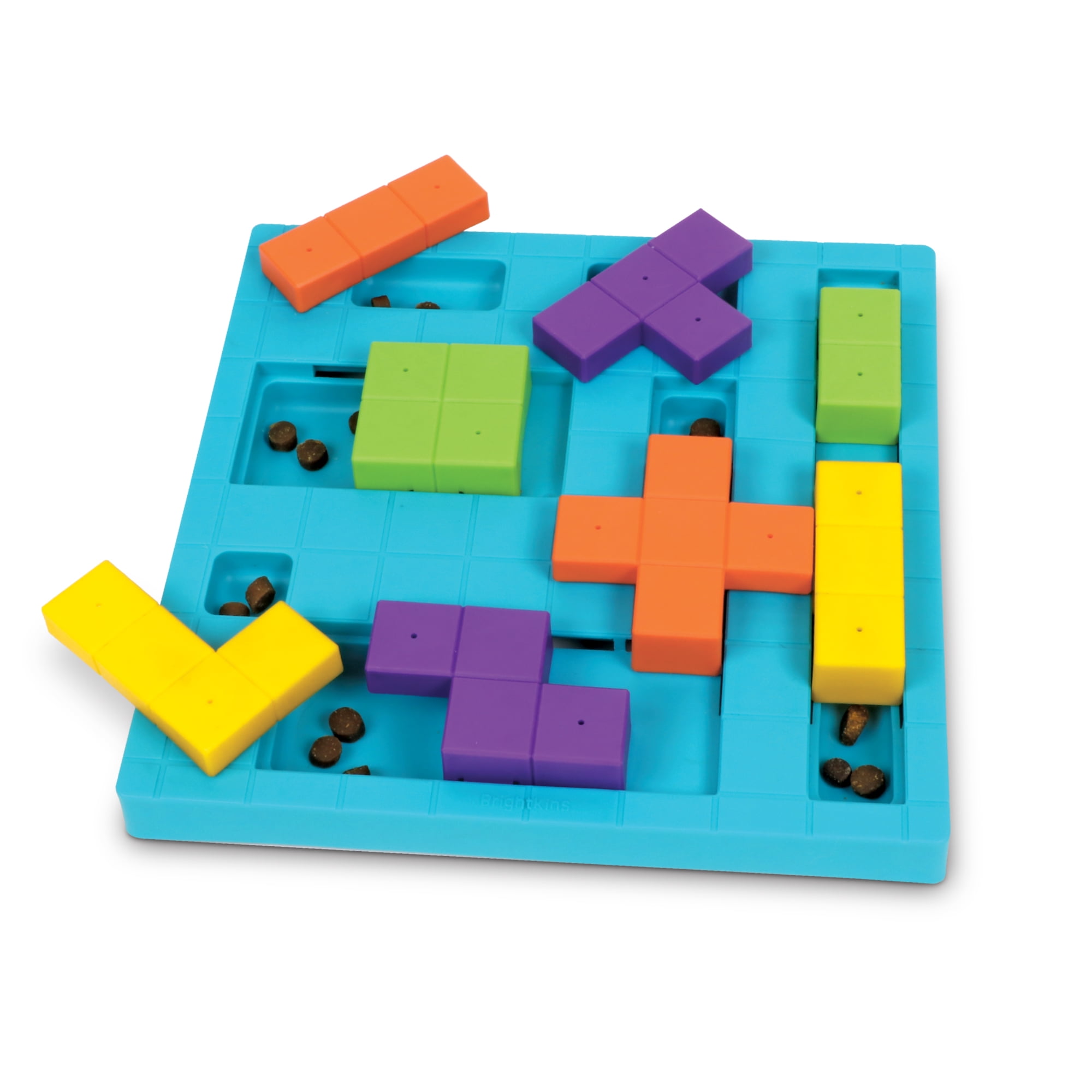 Brightkins Brain Teaser Dog Toy Treat Puzzle including Guide for Puppy Birthdays, Multi-color Jigsaw