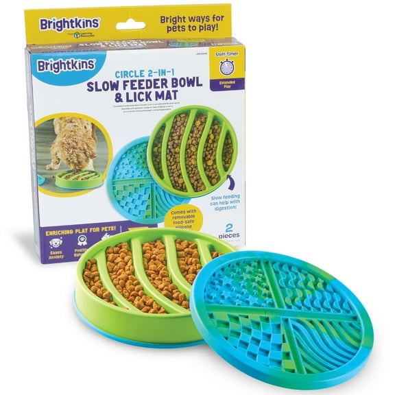Brightkins Circle Slow Feeder and Lick Mat , Enrichment Bowls, Interactive Dog Toys