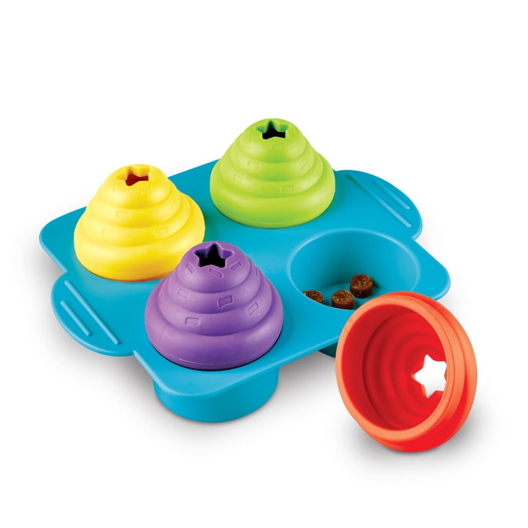 Brightkins Interactive Treat Puzzle Dog Toy Cupcake Style with