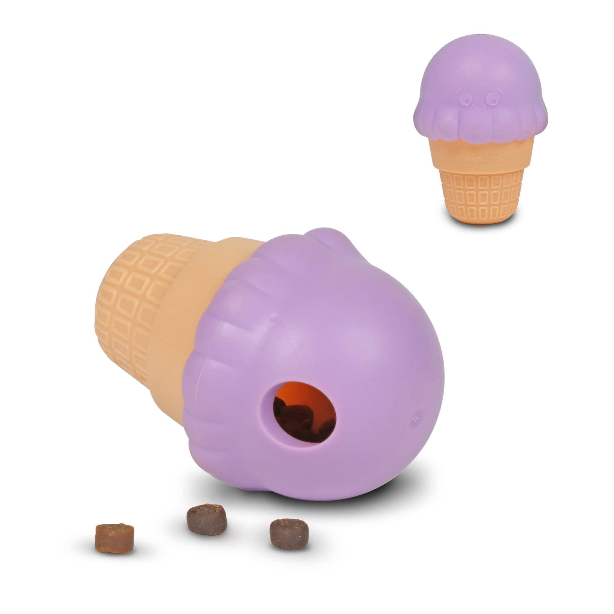 Brightkins Ice Cream Dog Toy Treat Dispenser, Playful Training for Small & Medium Dogs to Chew