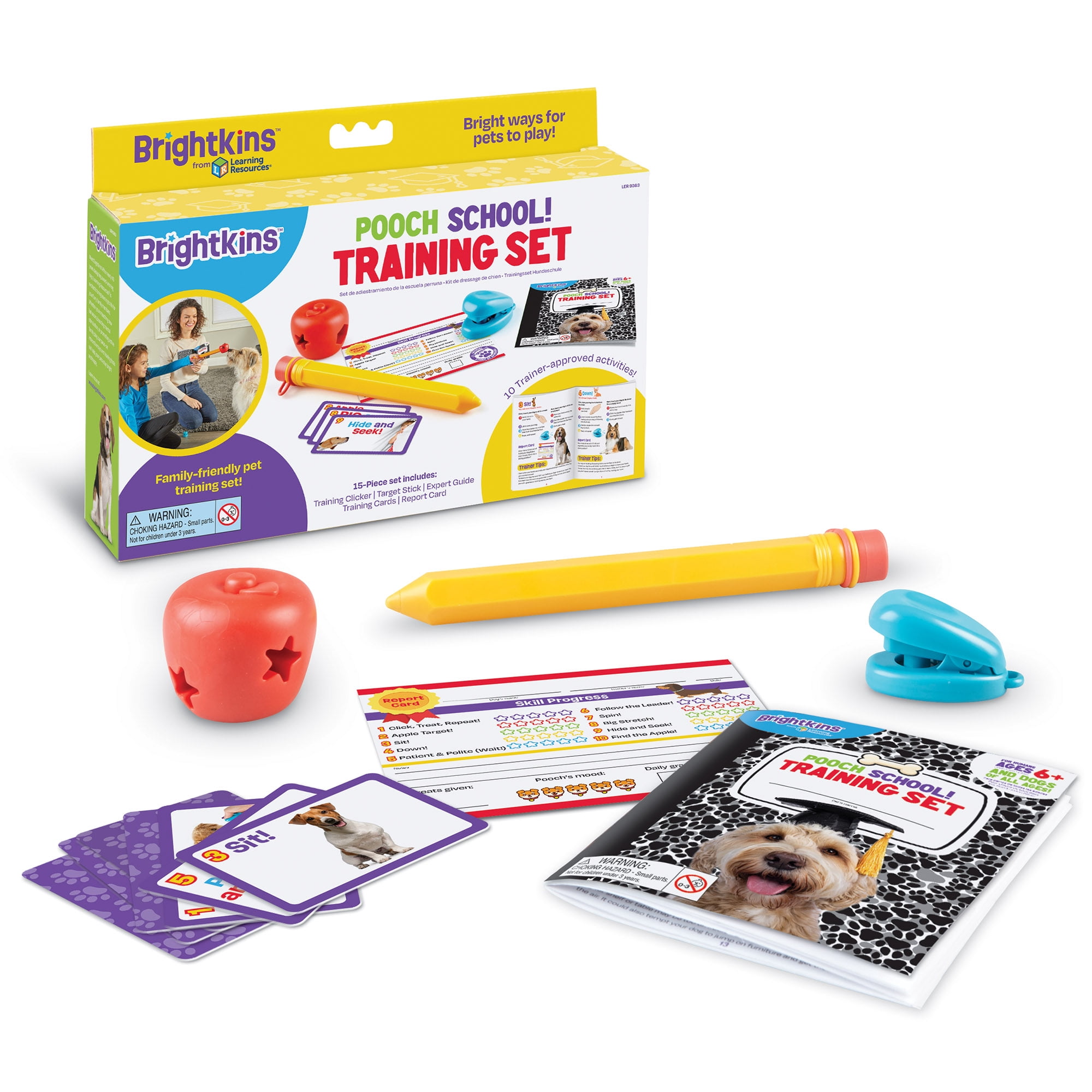 Brightkins Pooch School! Dog Training Set Dog Toy, Interactive Enrichment Games, 15-Pieces