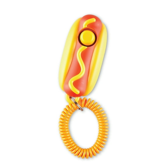 Brightkins Smarty Pooch Training Clicker with Wrist Strap: Hot Dog - Pet Behavior Reinforcement for Dog and Puppy