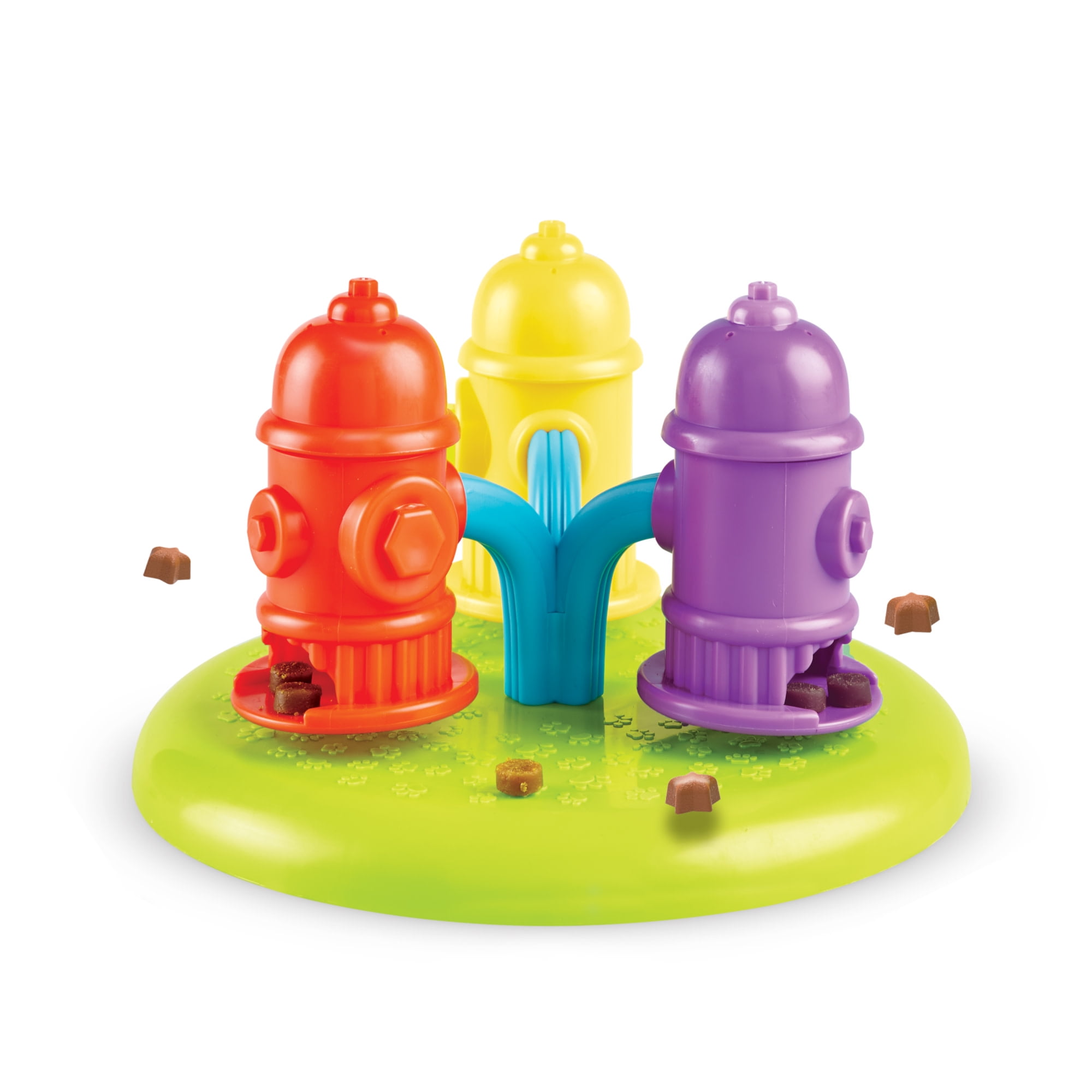 Colorful Spinning Hydrants Dog Treat Puzzle Toy