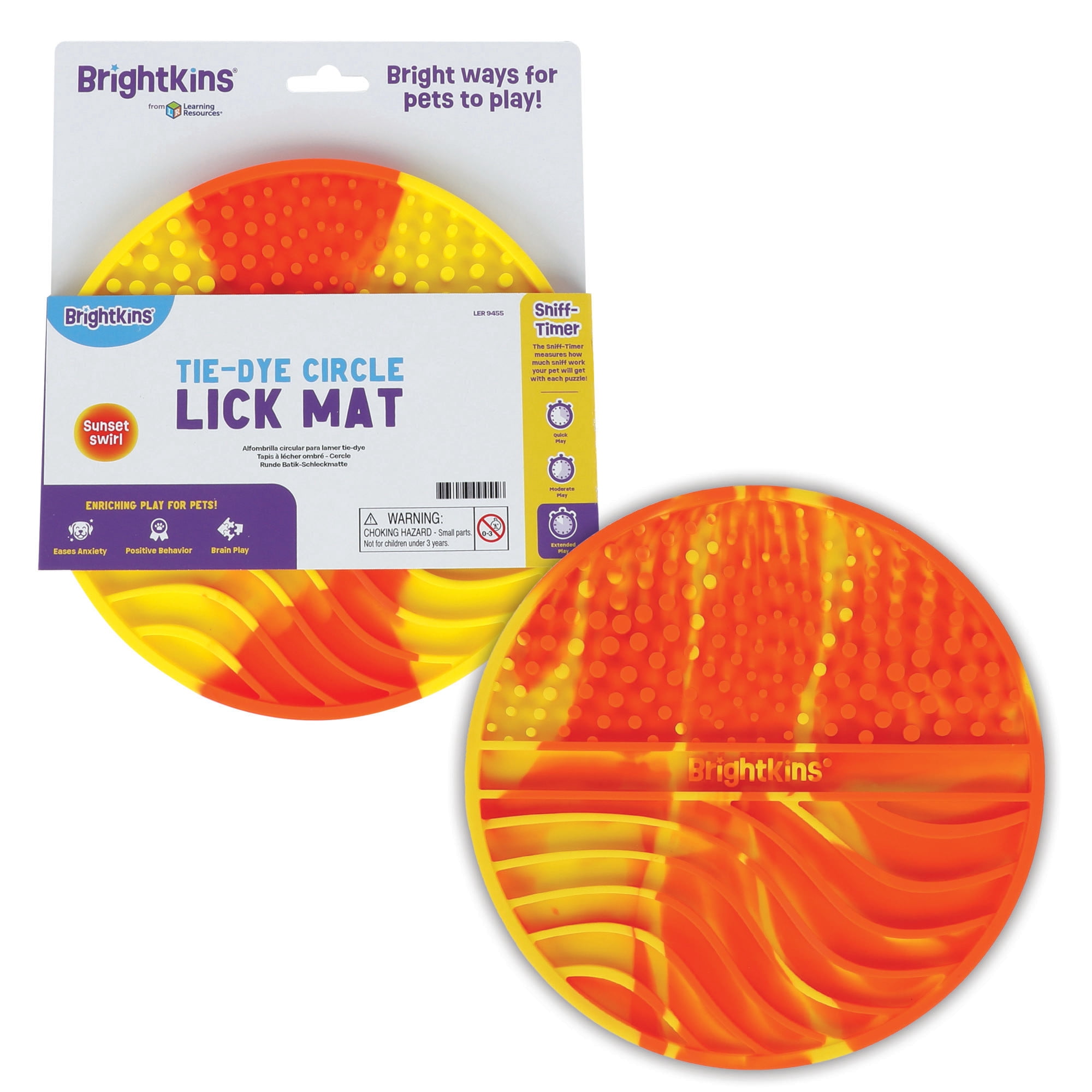 Brightkins Tie Dye Circle Lick Mat - Mental Stimulation for Dogs, Anxiety Relief for Dogs